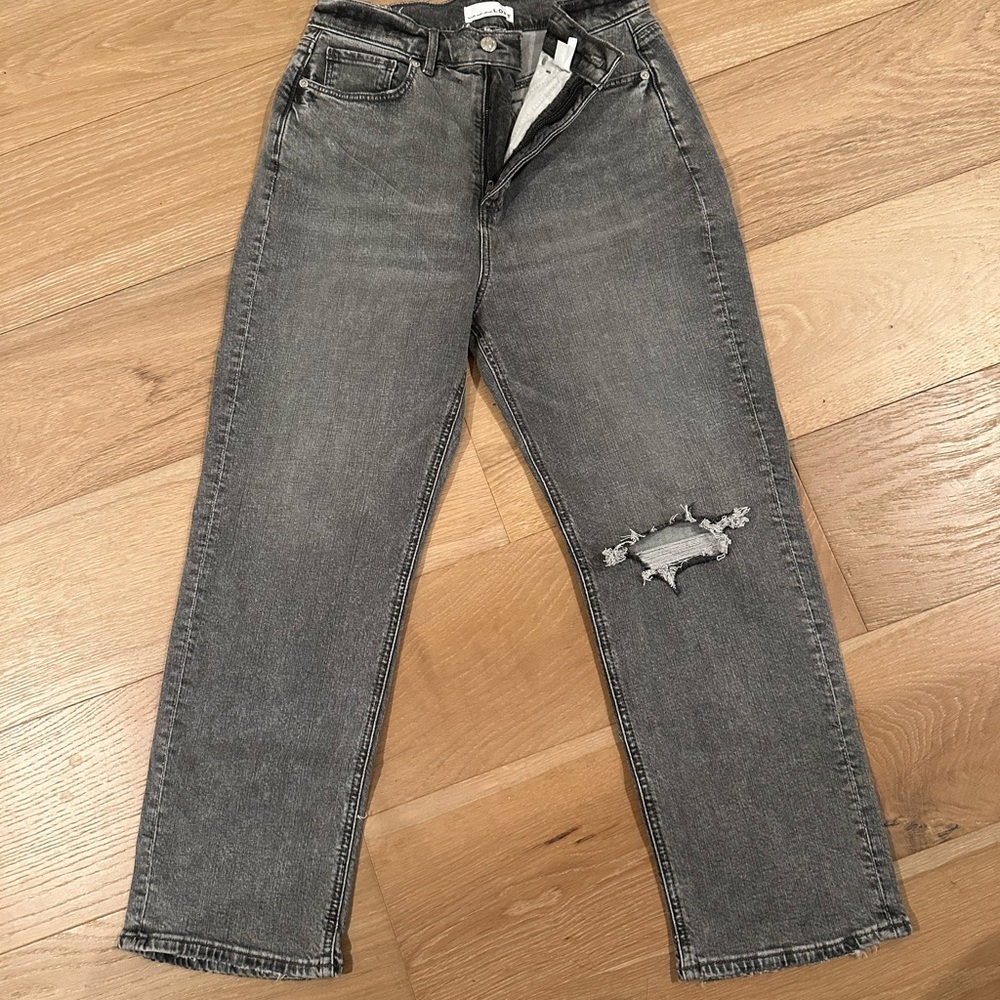 LOFT Gray Distressed Jeans